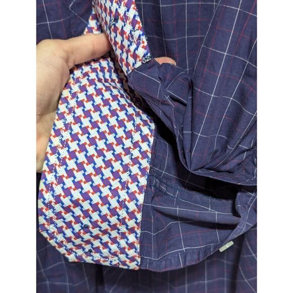 Stone Rose Men's Multi-Color Windowpane Long-Sleeve Button-Front Shirt Size M - Picture 7 of 9